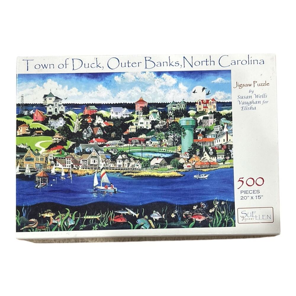 Town of Duck Outer Banks NC Sue Ellen 500 Piece Jigsaw Puzzle Used / Uncounted